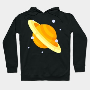 Saturn With its Rings and Moons Titan with full glory Pattern Physics. Hoodie